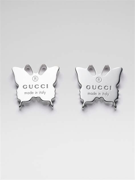 gucci earrings silver|gucci sterling silver butterfly earrings.